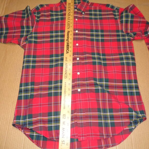 Polo Ralph Lauren Mens Plaid Shirt Medium Preppy Long Sleeve - Picture 7 of 8